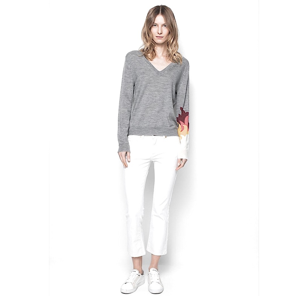 Zadig & Voltaire - Ready Bis Intarsia Knit Flame Merino Wool Sweater Size Small - Picture 3 of 16